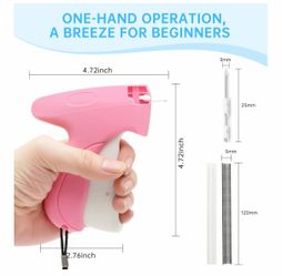 NEW  Tagging Gun Fou Clothing - Pink and White Stapler for Clothing Mini Sewing Kit Quick Clothing Fixer Sewing Tool Kits, 2000 Black & 2000 White 5mm