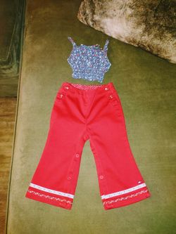 Super Cute Tommy Hilfiger Pants Size 12-18 months And Casey Cropped Tank Top 