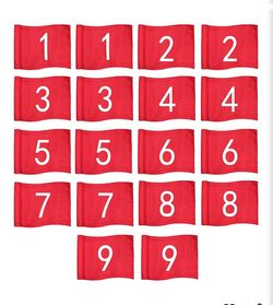 18 Pcs Mini Golf Flags with Inserted Tube 8.9 x 5.7 Inch Nylon 1-9 Golf Pin Flags for Yard Backyard Garden Practice Putting Green Indoor Outdoor Hole