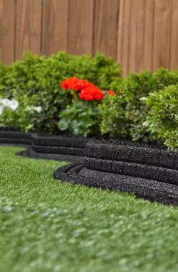48 in. x 3 in. x 3 in. Black Brickface Rubber Landscape Edging