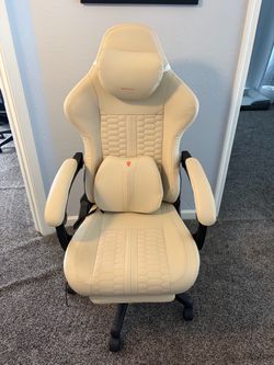 Dowinx Ergonomic Gaming Chair – Cream/White – Reclining Office Chair