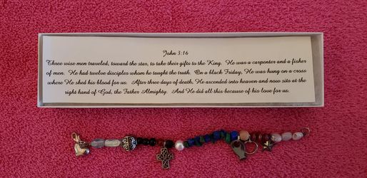 New Christian Charm Bracelet John 3:16 Ladies Girls Women Jewelry Christianity Read Below