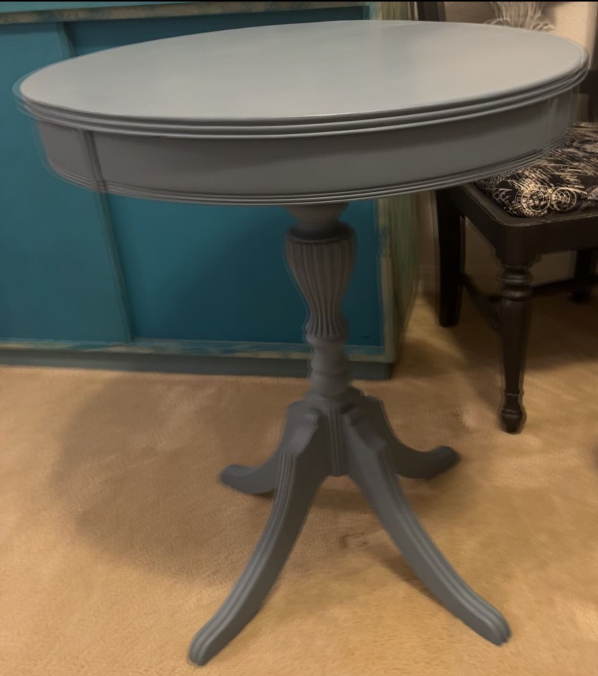 Chalk Blue Table 29" tall and 2'x2' on top 