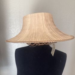 Asian Straw Bamboo Rice Paddy Coolie Gardening Farming Hat Woven Vtg Vietnam