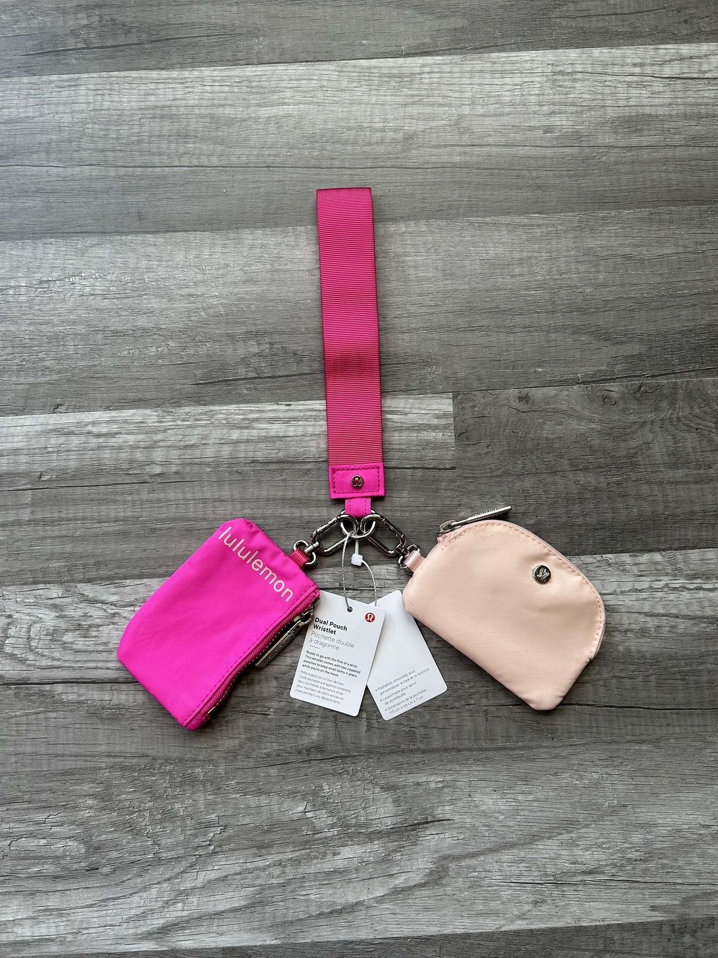 Lululemon Dual Pouch Wristlet Pink and Peach New With Tags