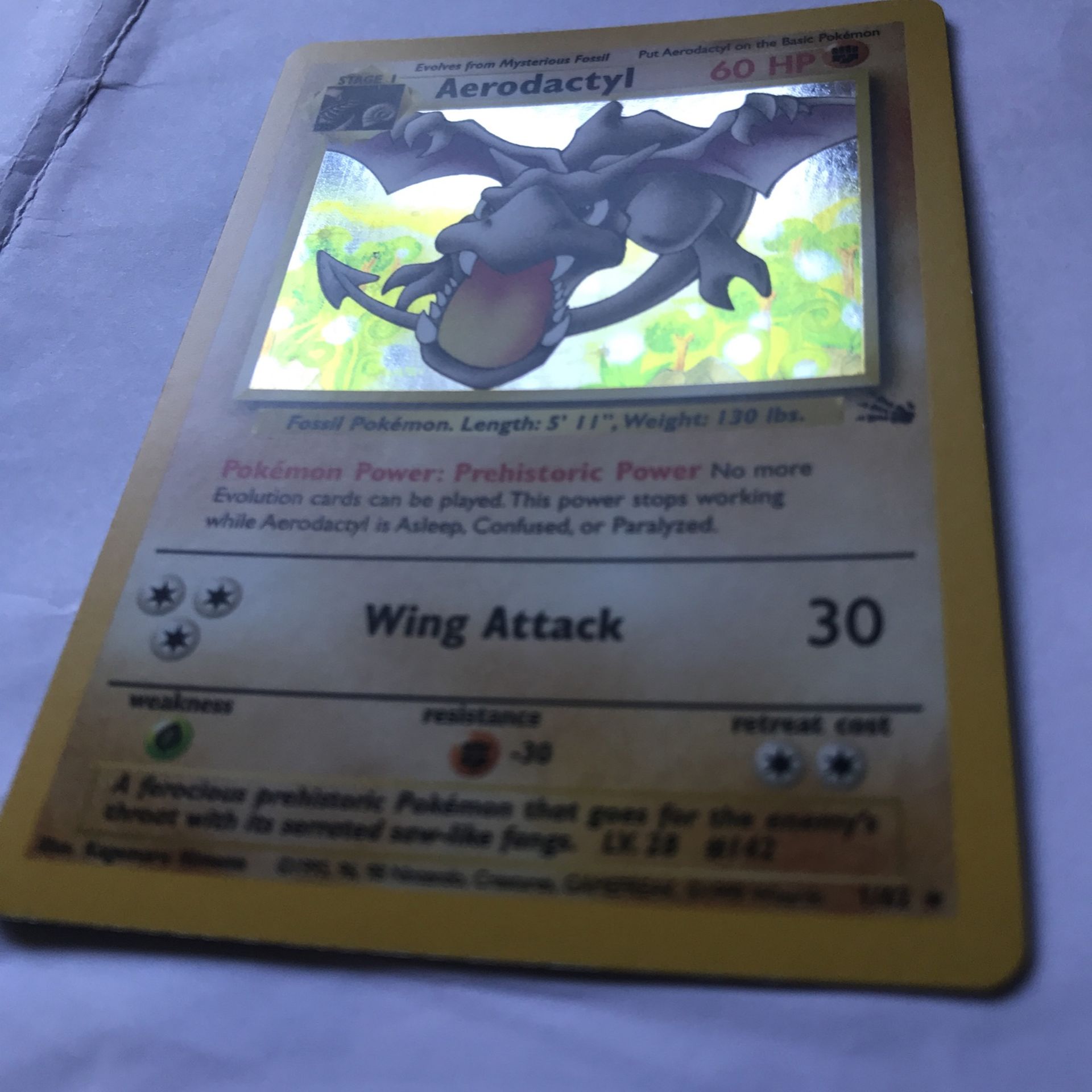 Aerodactyl Holo Pokémon Card - Excellent Condition