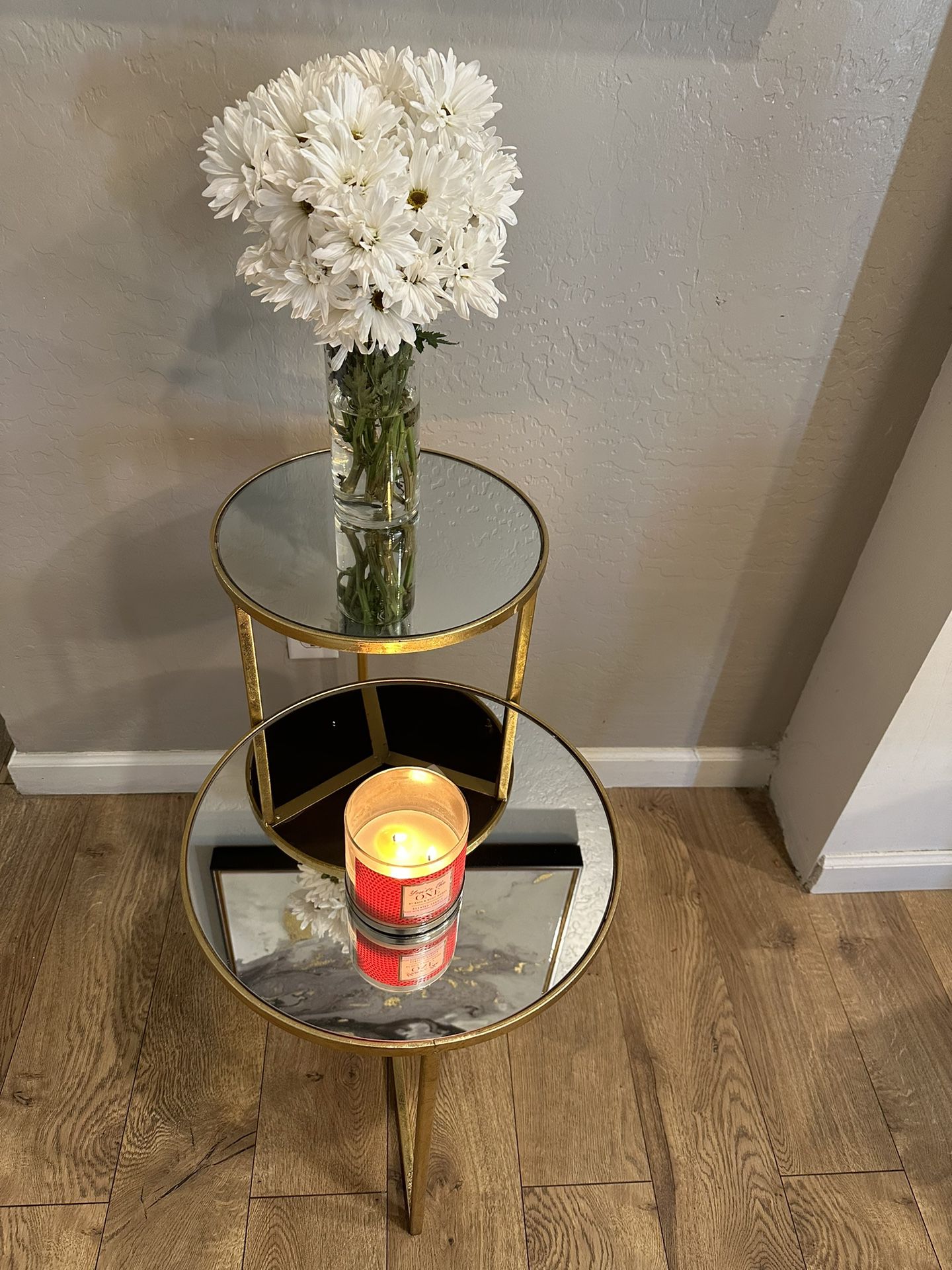 Top Mirror End Table 