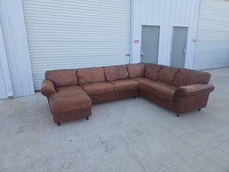Leather sectional couch