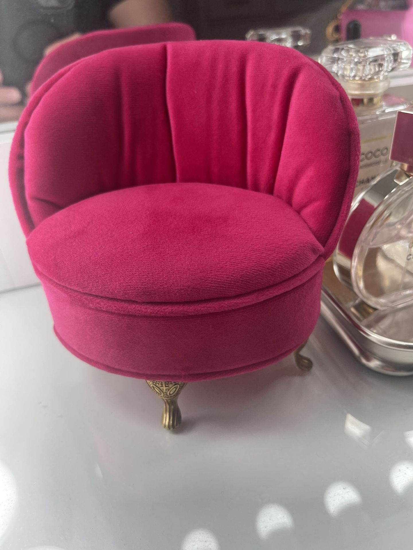 Hot Pink Velvet Chair/ Jewelry Box
