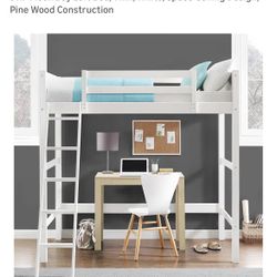 Loft bed - White Wood