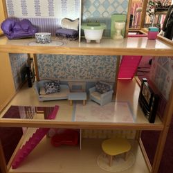 Wood Doll House & Wood Furniture 