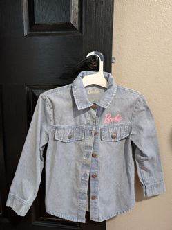 Girls Barbie Light Wash Denim Jacket
