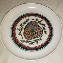 1973 Vintage Melamine Russian Easter Egg Hard Plastic Plate/Platter

