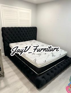 New Queen bed frame with mattress