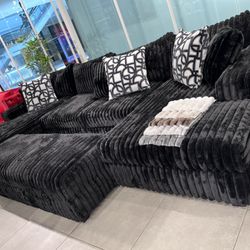 Huge Double Chaise Sectional With XL Ottoman 🎨 Customizable 🎨