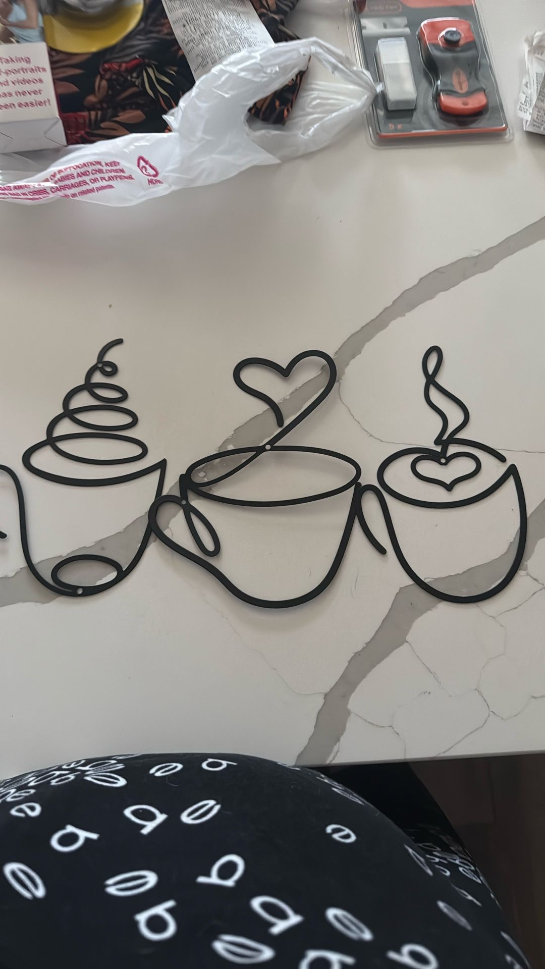 3 PIECE METAL COFFEE WALL ART