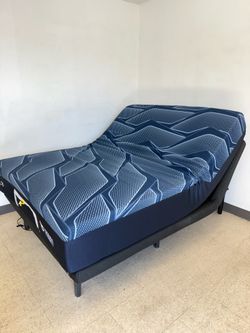 Cama ajustable (eléctrica) Queen  con colchón Serta híbrido NUEVO 📣