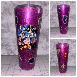 Coraline Glitter 24oz Tumbler Cup