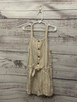 Old Navy Cream Multicolor Striped Button-Front Romper size 8