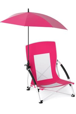 Pink Beach Chair with Umbrella NP12365PI