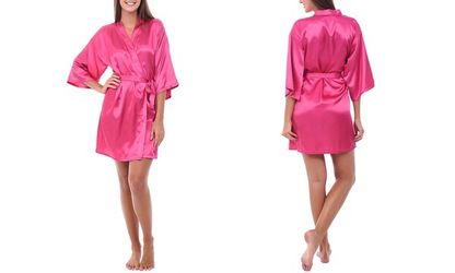 Brand New, 1-Beautiful Magenta sateen robe