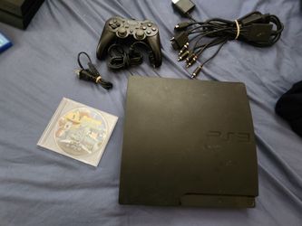 Sony PS3 Slim 320Gb Cech-3001B W Remote and Game "Works W A/V audio Video Cord Only "