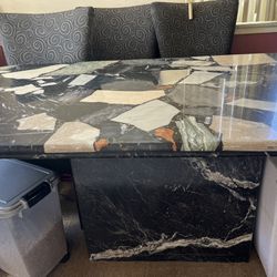 Italian Marble Table With Chairs  OBO