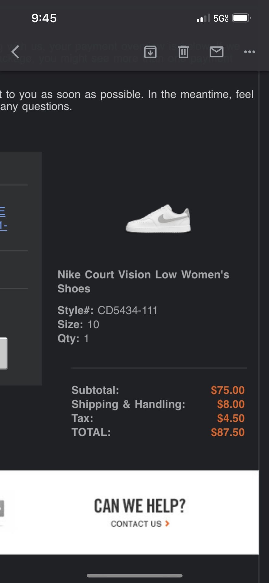 Nike Court Vision Low Women's Shoes Size 10