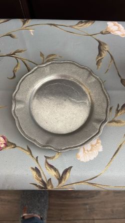Antique Small Pewter Plate