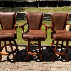 3 Swivel-seat Bar Stools --Excellent Quality & Condition