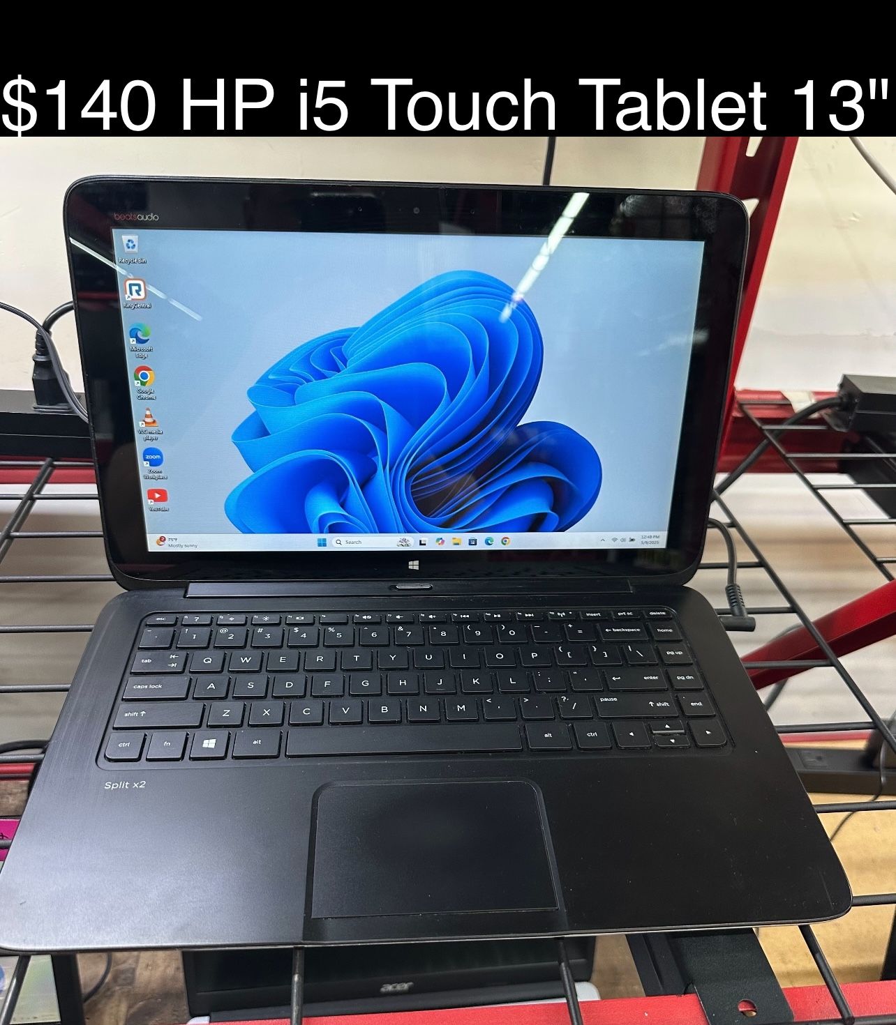 Hp Touchscreen Laptop Tablet 15” 8gb i5 SSD Windows 11 Includes Charger, Good Battery