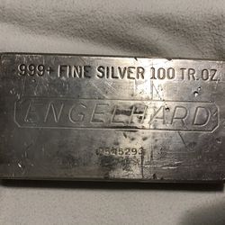 100 Troy Ounce Engelhard .999 Fine Silver Bar