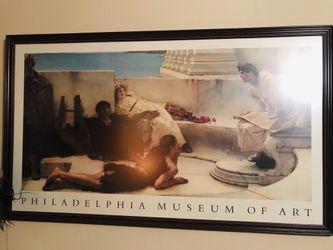 Unique large vintage framed print.