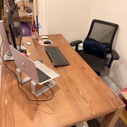 Modern Wood Dining Table / Large Desk – 60” 🤎