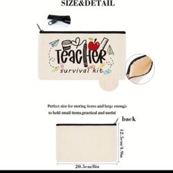 5 pc Teacher survival kit canvas Bag set
