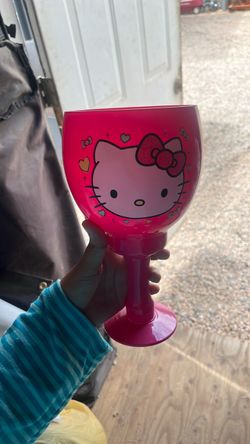 Hello Kitty Pink Plastic Goblet Cup