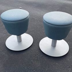 DIA.®° NICE SET Industrial Strength MCM Toad Stools Set of 2 Blue Vinyl Material
