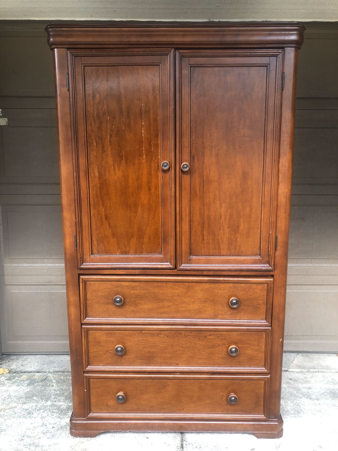 Three Drawer Solid Wood Armoire / Dresser