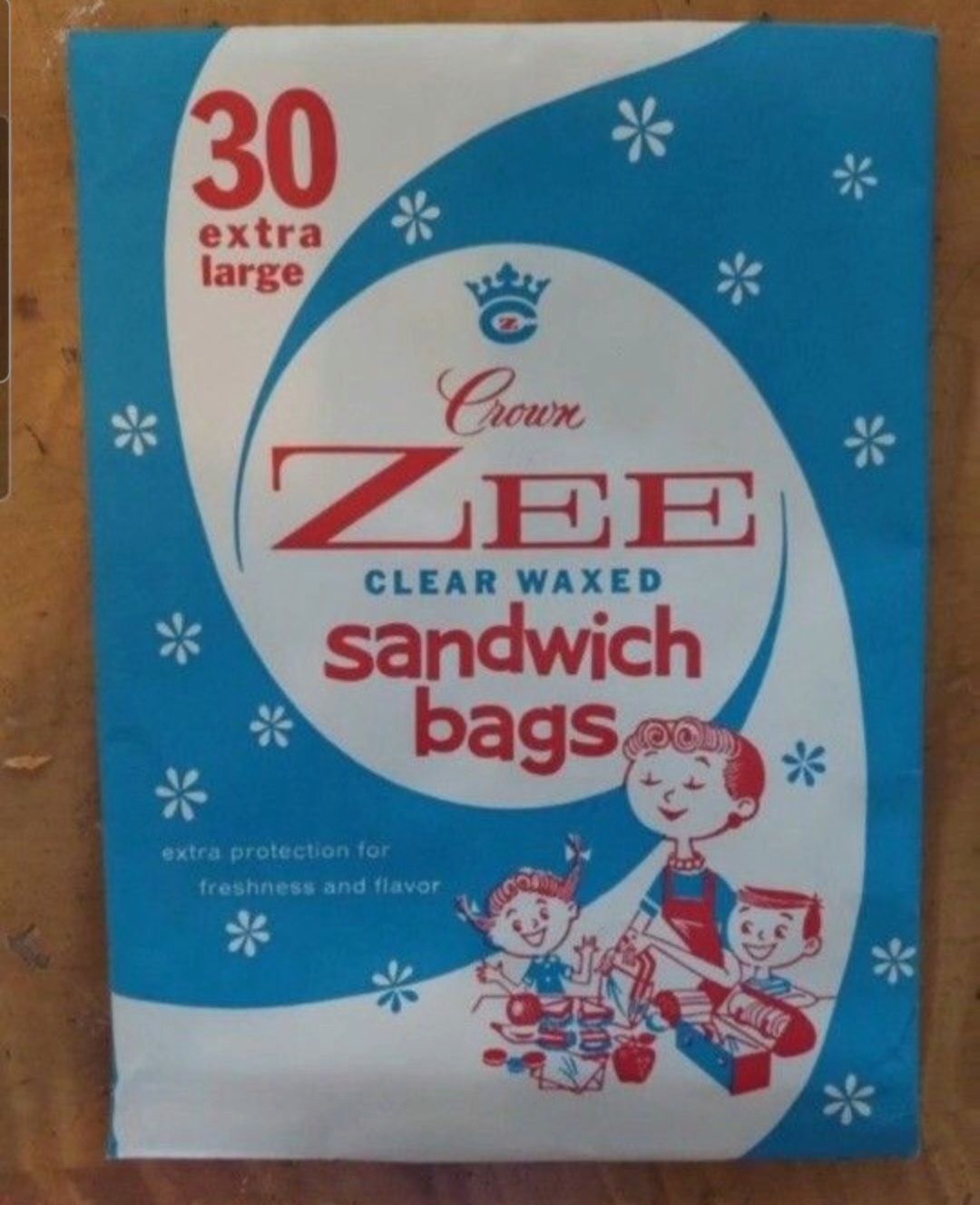 Vintage 1960s Original Packaging Zee Waxed Paper Sandwich Bags 30 8x6" Shed