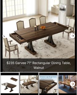 71” rectangular dining table , walnut