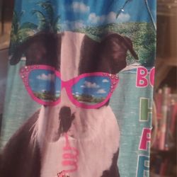 Adorable Puppy With Sunglasses On Nightgown 