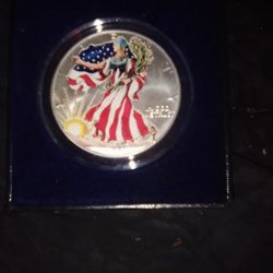 1999 Full Colored American Silver Dollar . 999