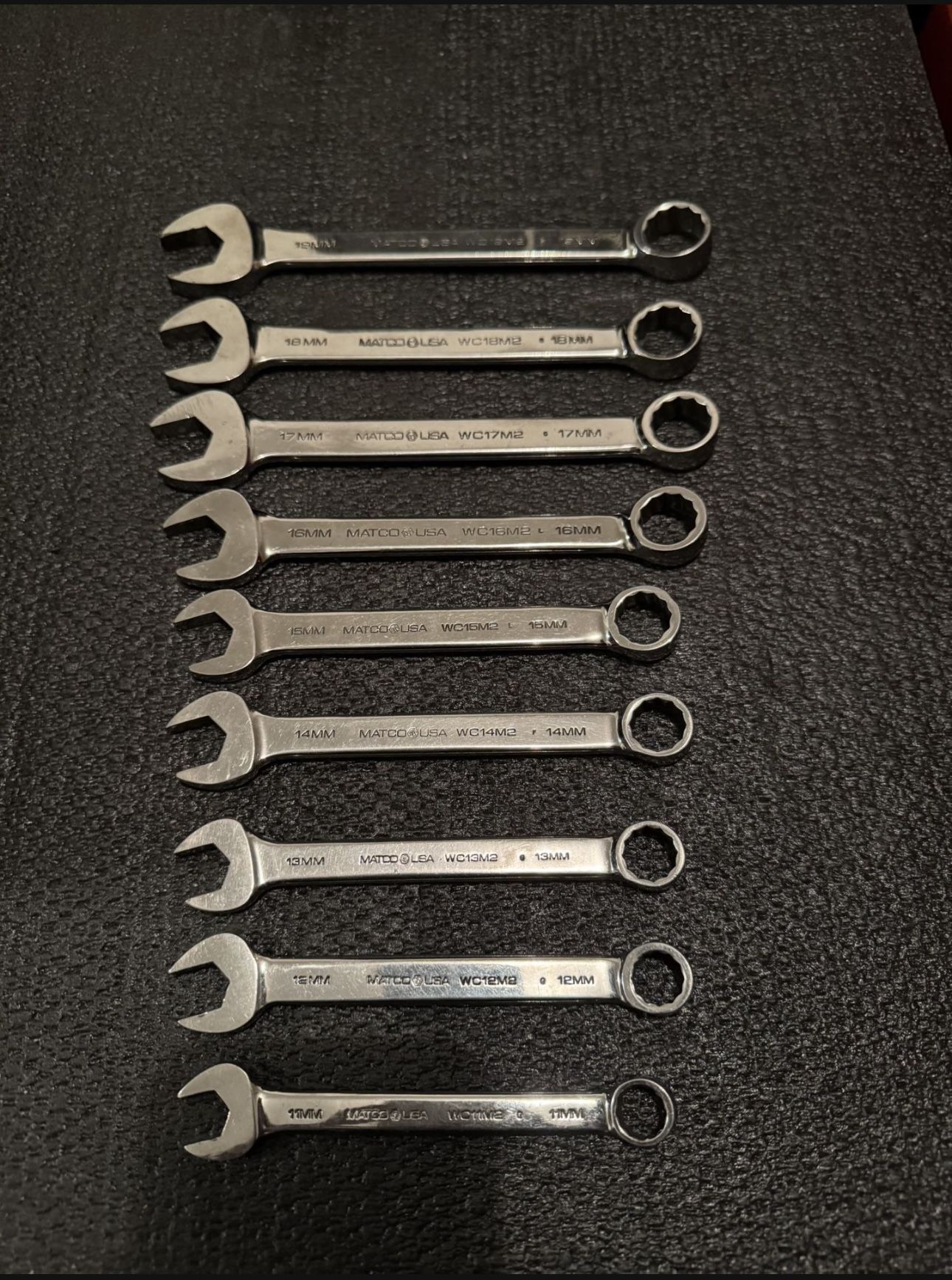 Matco 9 Piece Metric wrench set 19-11mm