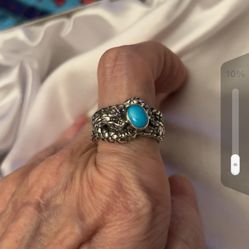 Sterling Silver Sleeping Beauty Turquoise Size 7