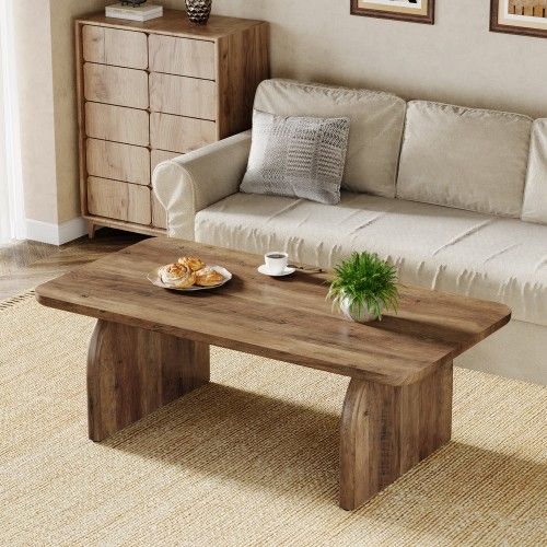 47" Coffee Table, Farmhouse Center Table Low Cocktail Tea Table
