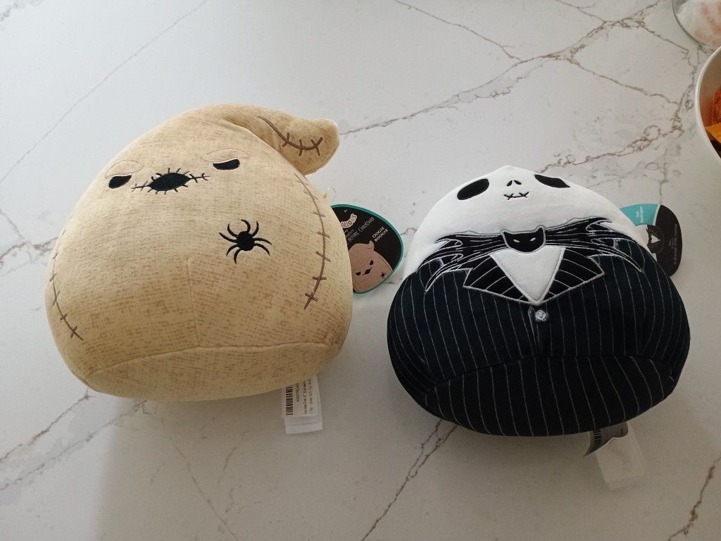 Oogie boogie and Jack skeleton squishmallows small