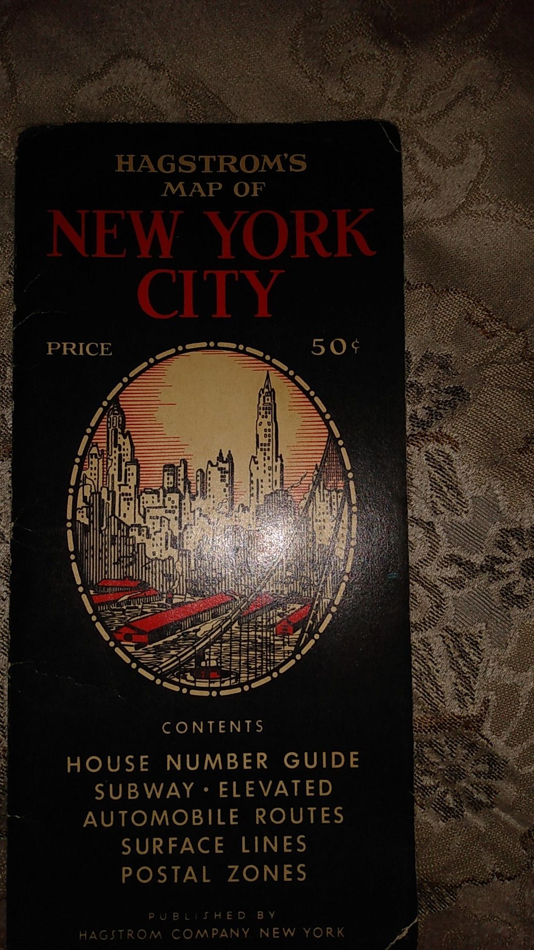 1940s map of NEW YORK CITY vintage complete π