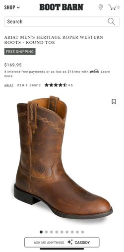 Ariat Men's Heritage Roper Western Boots size 8.5