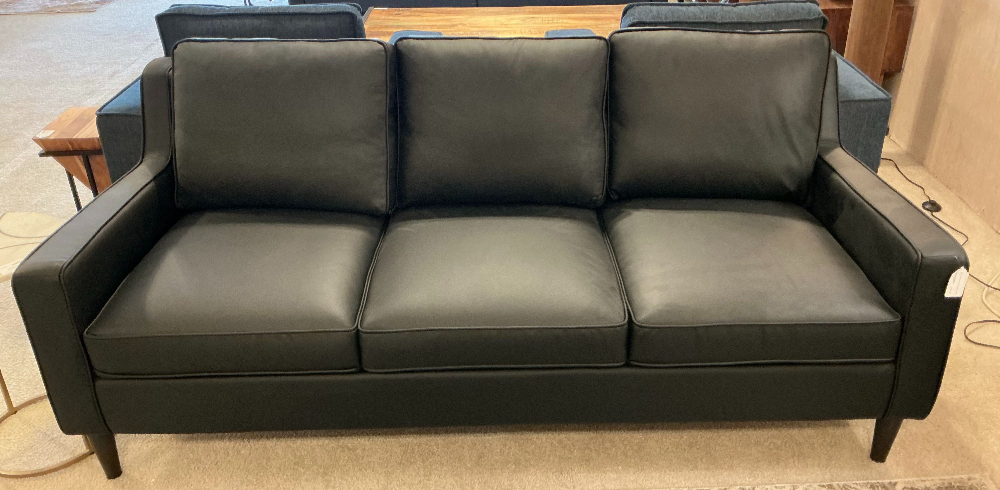Top Grain Black MOD Leather Sofa