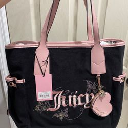 Juicy Couture Wingin It Tote Bag 🦋🩷🖤 UFS OR UFT